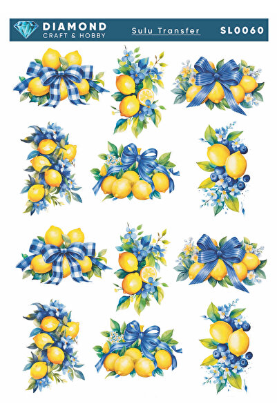 Buhobi ورق نقل مائي من ليمون موديل ديماوند - SL0060 25x35 سم