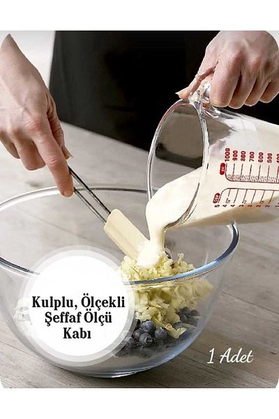 ÇELİK GRUP Transparent Measuring Cup with Handle and Scale 1000 CC