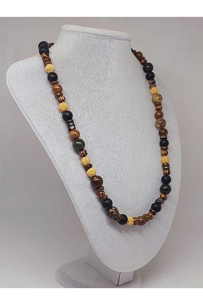 Yasamtohumu Unisex Wooden Design Authentic Necklace - 51478