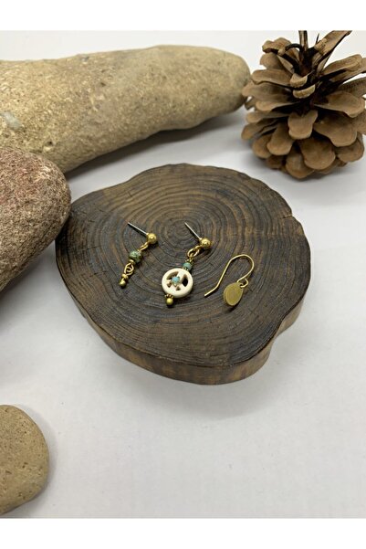 Porsuk Alternatif El Yapımı Etnik Otantik Hippi Bohem Sedef 3 Lü Takım Küpe