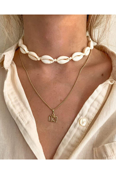 M Miel Kadın Deniz Kabuğu Kolye