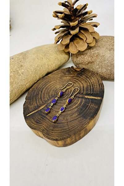 Porsuk Alternatif El yapımı çift taraf mineli pirinç kadın küpe