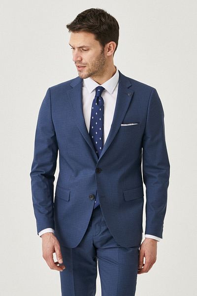 ALTINYILDIZ CLASSICS Men's Navy Blue-Brown Wool Extra Slim Fit Slim Fit Suit