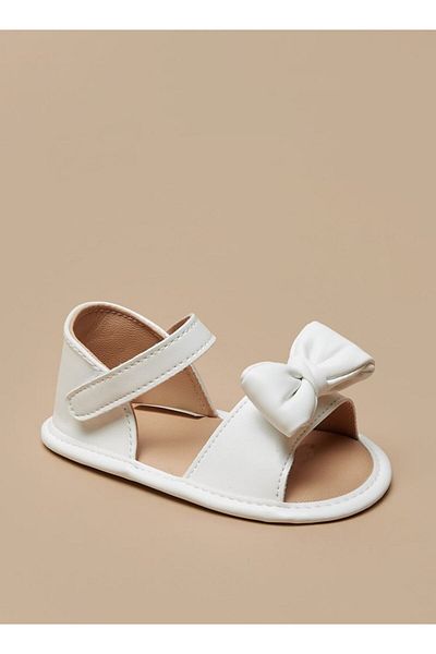 Barefeet Bow Accented Sandals with Hook and Loop Closure