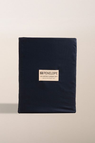 Penelope Комплект завивка от 100% памучен сатен, тъмносиня серия Lia, 240x220 см
