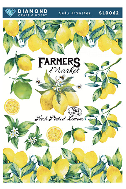 Buhobi ورق نقل مائي من ليمون موديل ديماوند - SL0062 25x35 سم