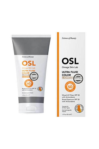 OSL Omega Skin Lab واقي شمسي ملون فائق السوائل من OSL، 50 مل، مرطب للوجه بعام...