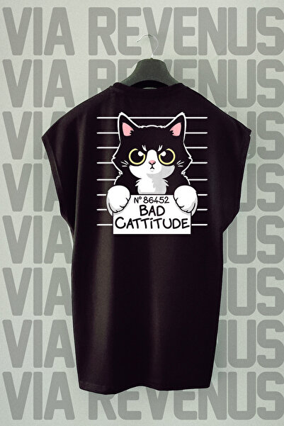 Vordevia Crni Sport T-shirt - Loša Mačka Štampano, Bez Rukava