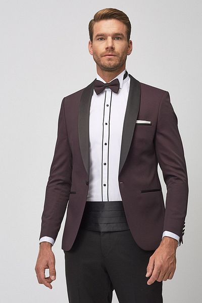 ALTINYILDIZ CLASSICS Men's Extra Slim Fit Slim Fit Patterned Tuxedo Groom Suit