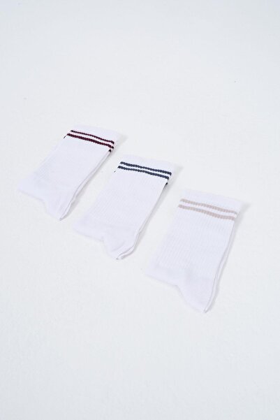 C&City Σετ ανδρικές μακριές ριγέ κάλτσες 3 τεμαχίων - Kraft