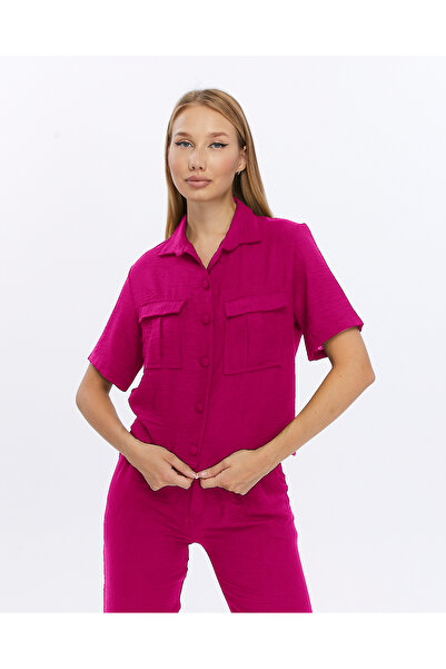 İkmal Keten Gömlek Ceket Pantolon Kadın Takım Bej