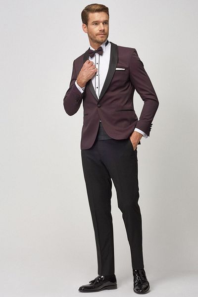 ALTINYILDIZ CLASSICS Men's Extra Slim Fit Slim Fit Patterned Tuxedo Groom Suit