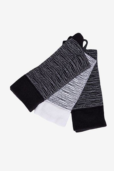 AC&Co / Altınyıldız Classics Schwarz-weiß gemusterte Socket-Socken für Herren im 3er-Pack