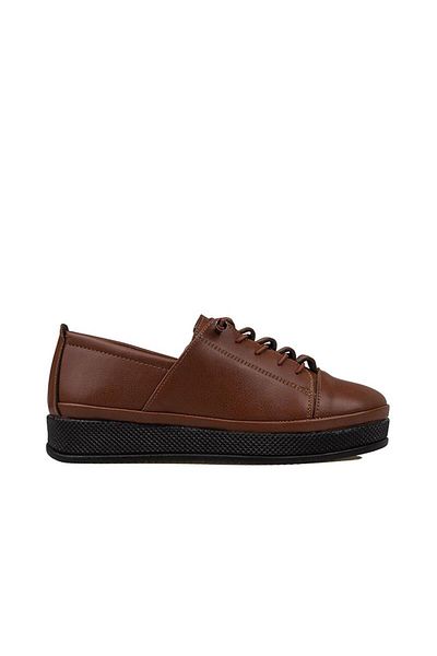 Trend Adımlar Tan Elastic Flat Women's Comfort Shoes