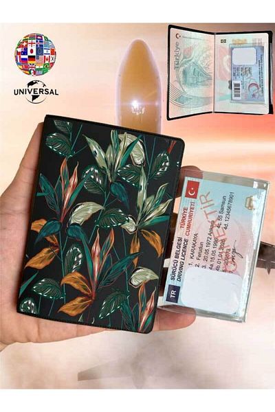 Cekuonline Retro Garden Pattern Smooth Surface Leather Passport Cover Container Suitable for All Country Passports
