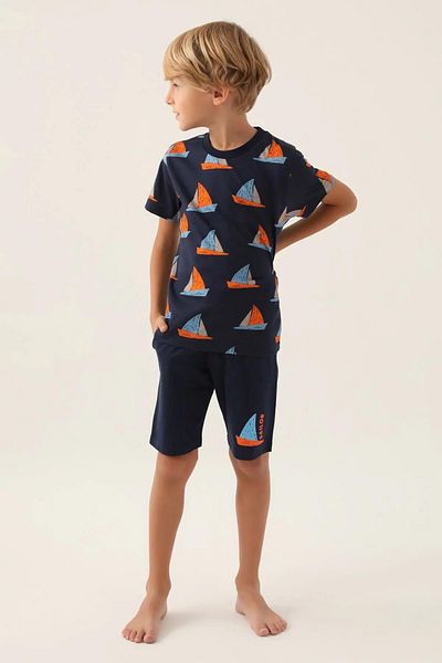 ROLY POLY 3372-G Boy's Ship Patterned Capri Set