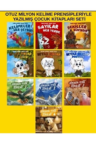 Buzdağı Yayınevi Güvercin posta teşkilatı / Beyaz Sincap Seti / kelimeler Sayılar Şekiller  Buzdaği yay Çocuk seti