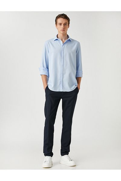 Koton Basic Shirt Klasszikus mandzsetta gallér hosszú ujjú karcsúsított, nem vasalható