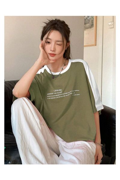 MOONBULL Unisex Oversize T-Shirt – Bedruckt, Streifendetail am Ärmel