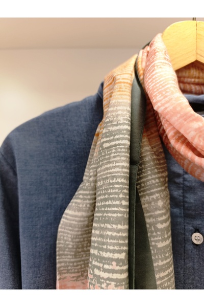 Akel Pastel Tone Patterned Cotton Shawl - Size 75x185