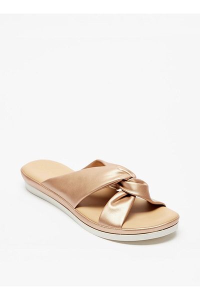 Le Confort Knot Detail Slip-On Sandals with Flatform Heels