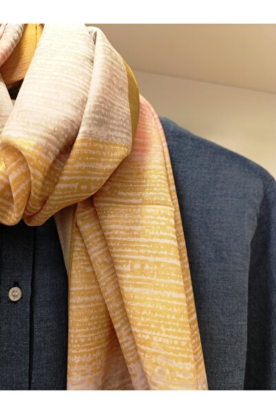 Akel Βαμβακερό σάλι με παστέλ μοτίβο - Μέγεθος 75x185