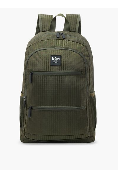 Lee Cooper Checked Backpack with Zip Closure - 46x32x18 cm