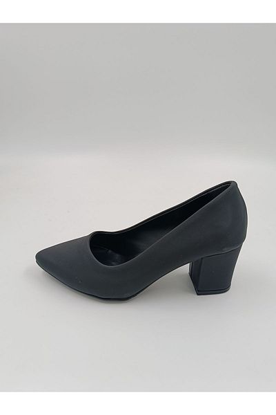 SOLMAZ LESSA BLACK VIRGINIA SATIN HEEL SHOES