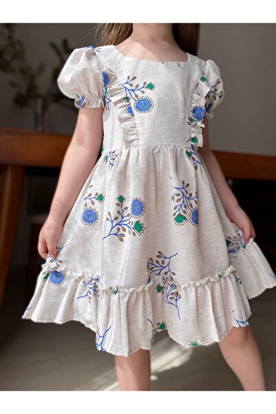 SG Exclusive Rochie din in cu maneci cu balon