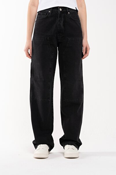 BOSHETTI Kadın Worker Straight Fit Yüksek Bel Jean 281685