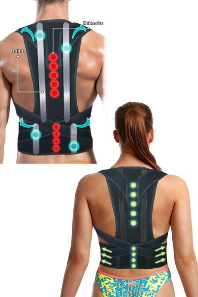 Ankaflex Kadın Erkek Kifoz Skolyoz Korsesi Balenli Manyetik Ortopedik Dik Dur...