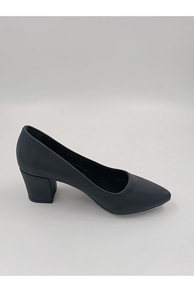 SOLMAZ LESSA BLACK VIRGINIA SATIN HEEL SHOES
