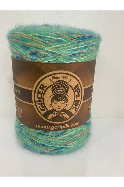 göçer Lână acrilic Green Mink Saks Cream Moher Visual Net 200 gr