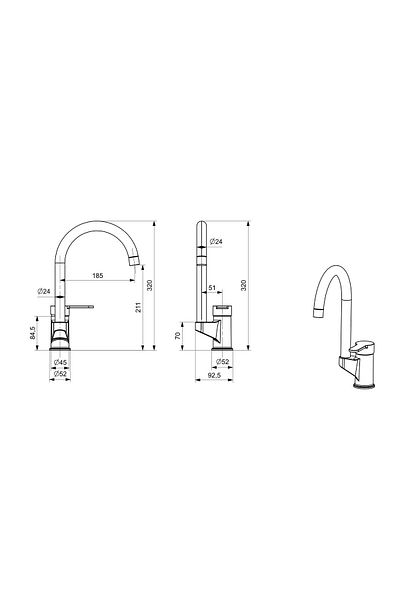 Cisa Tulip Sink Faucet Vertical Spout 360 Swivel 6 Years Warranty