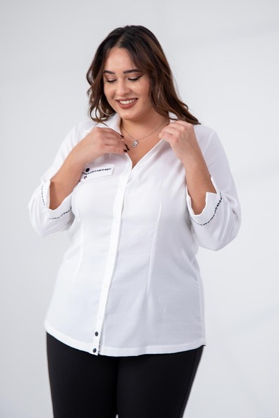 Roxxlen 112062 Μοντέλο Πουκάμισο με Κέντημα σε Μεγάλο Μέγεθος