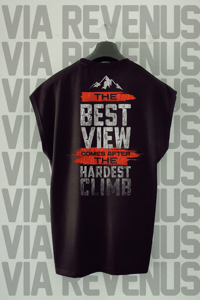 Vordevia Black Sport T-shirt - Najbolji pogled Štampano, Bez rukava