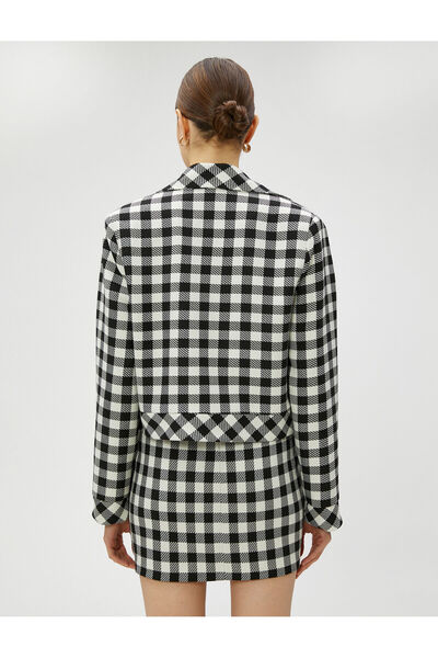 Koton Crop Jacket Layered Collar with Snap Fasteners