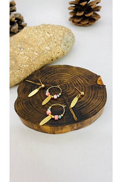 Porsuk Alternatif مجموعة أقراط نحاسية من 4 أقراط من النحاس الأصفر مصنوعة يدوي...