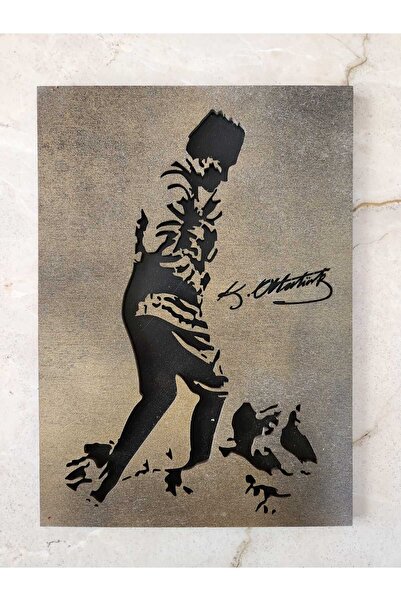 esamore concept Atatürk Portresi Tablo Ev Ofis Dekor , Masa Üstü Standlı Katmanlı Ahşap Atatürk Tablo