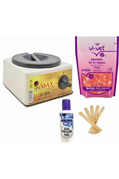 Vi-vet Ağda Makinesi 800ml+250ml Pudralı Soyulan Boncuk Ağda Seti