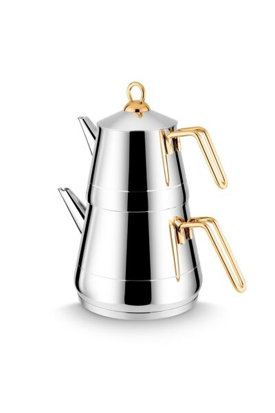 Le murano إبريق شاي ذهبي متوسط ​​الحجم من لو مورونا بالبرغموت