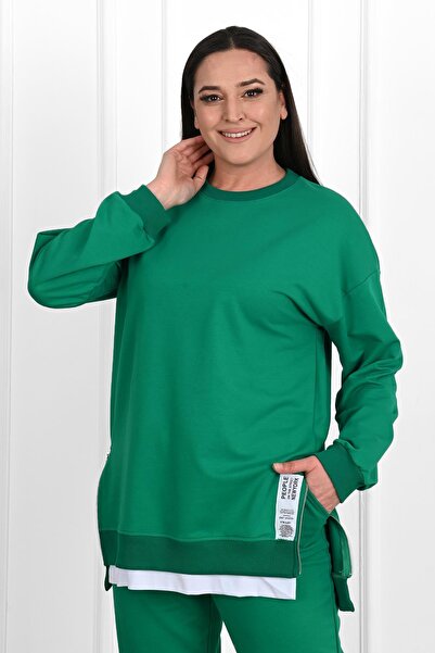 Koza Butik Σετ φόρμας με φερμουάρ Plus Size - 3613-23