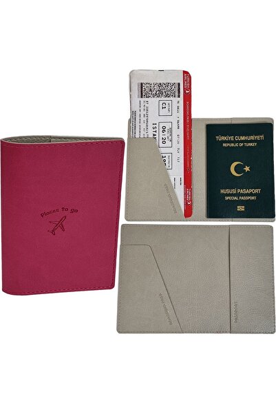 Smyrna Acar Mira Thermo Δερμάτινη Διπλή Χρώμα Θήκη Διαβατηρίου Θήκη Διαβατηρίου Ταξιδιωτικό Πορτοφόλι