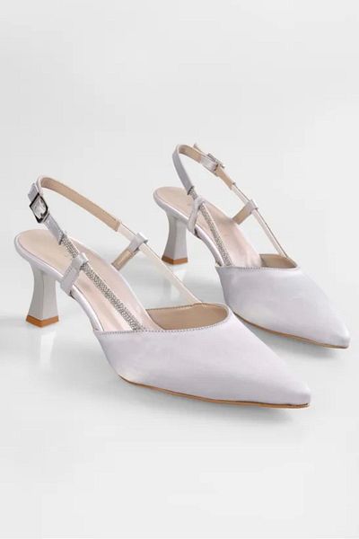 SOLMAZ DEFS SILVER SATIN STILETTO