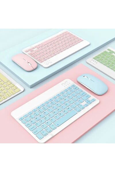 corcishop Huawei Matepad Air 11.5'' Uyumlu Kablosuz Bluetooth Klavye Kablosuz Bluetooth Mouse Set Su Yeşili