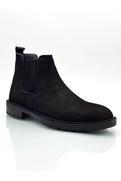 sermoda Ανδρικά Μποτάκια - Γνήσιο δέρμα, Αντιολισθητική σόλα, Ελαστική σε δύο κατευθύνσεις, Επενδεδυμένη - Γκριζ Μαύρο