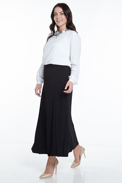 SORALLİNE Plus Size Pleated Skirt 776 Black
