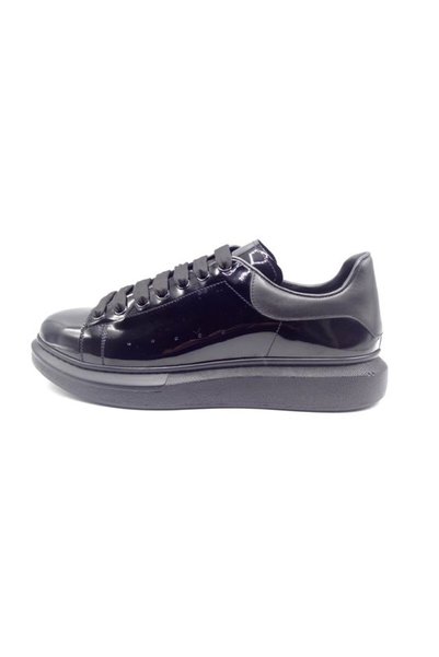 King Shoes Large Size Black Patent Leather Shoes