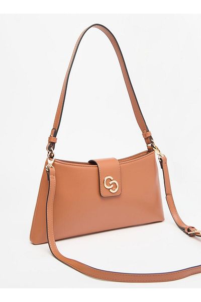 Celeste Solid Shoulder Bag with Detachable Strap and Magnetic Closure