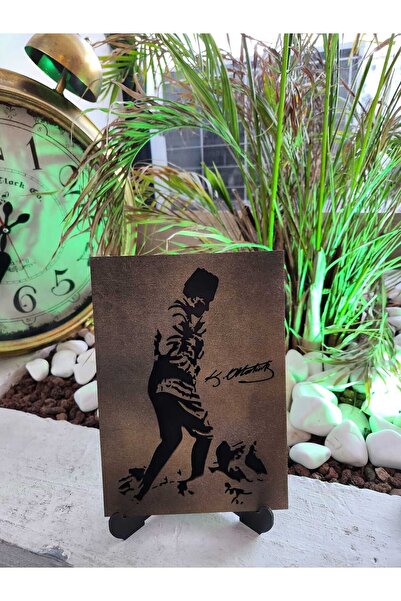 esamore concept Atatürk Portresi Tablo Ev Ofis Dekor , Masa Üstü Standlı Katmanlı Ahşap Atatürk Tablo